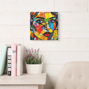 “Prismara” - Fragments of Her Flame Square Wall Clock