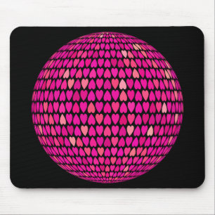 Prismatic Alternating Hearts Sphere Mouse Mat