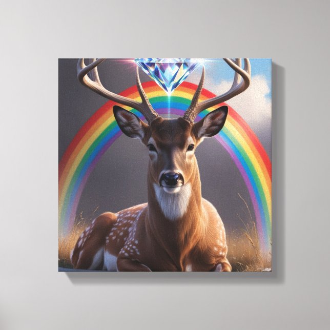 Prismatic Antlers Canvas Print (Front)