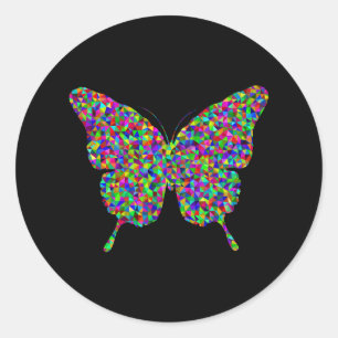 Prismatic Butterfly Classic Round Sticker