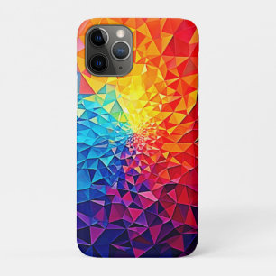 Prismatic Chaos Digital Grid Design iPhone 11 Pro Case