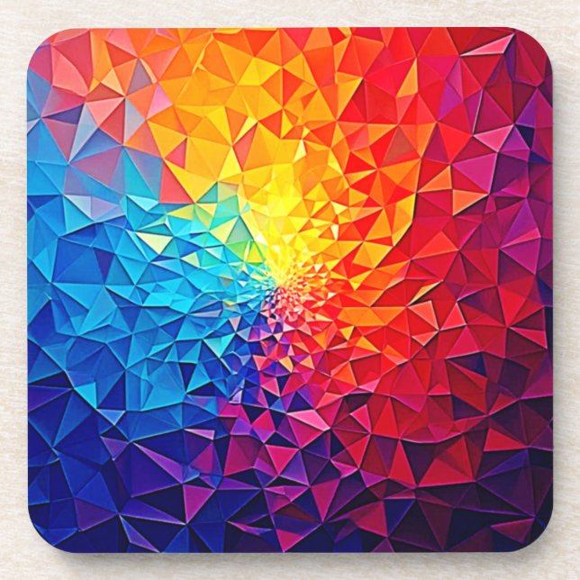Prismatic Chaos Digital Grid Design Coaster (Front)