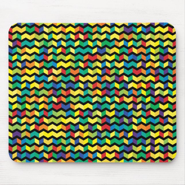 Prismatic Chevrons Pattern Mouse Mat (Front)