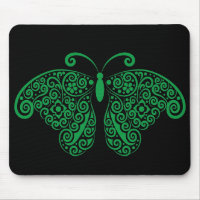 Prismatic Floral Flourish Butterfly Silhouette