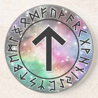 Prismatic Galaxy Rune Circle [17. Tiwaz] Coaster