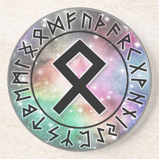 Prismatic Galaxy Rune Circle [23. Othala] Coaster (Front)
