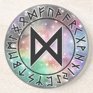 Prismatic Galaxy Rune Circle [24. Dagaz] Coaster