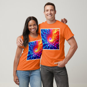 Prismatic Geometric Color Vortex Design T-Shirt