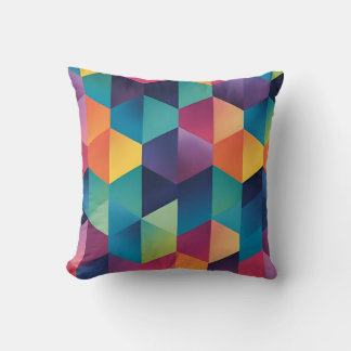 Prismatic geometric symphony cushion