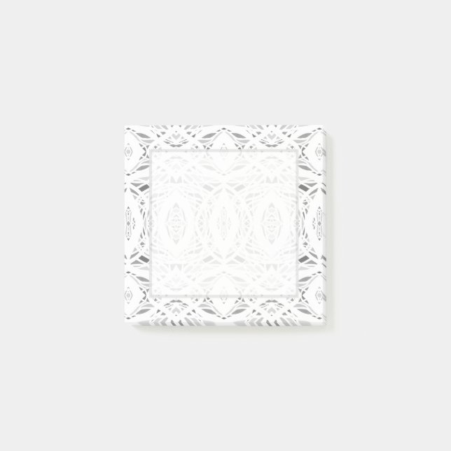 Prismatic Grey White Abstract Acrylic Art Post-it Notes (Front)