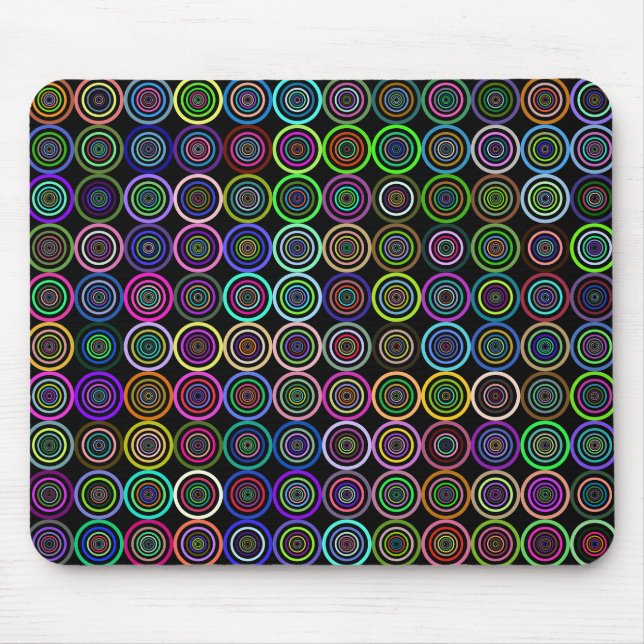 Prismatic Groovy Concentric Background Mouse Mat (Front)