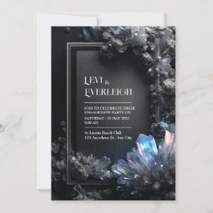 Prismatic Iridescent Crystal Moody Stone Frame Invitation