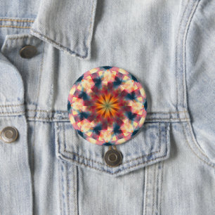 Prismatic Kaleidoscopic Psychedelic Mandala 7.5 Cm Round Badge