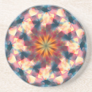 Prismatic Kaleidoscopic Psychedelic Mandala Coaster