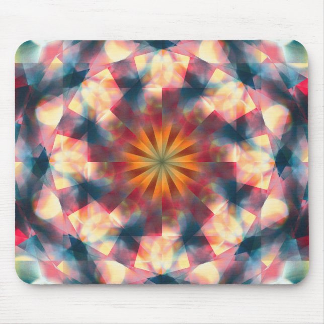 Prismatic Kaleidoscopic Psychedelic Mandala Mouse Mat (Front)