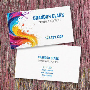 Prismatic Paint Vortex Swirl Painting Service Business Card