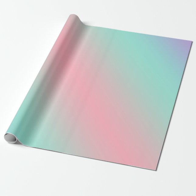 Prismatic pastel pink mint purple dream gradient  wrapping paper (Unrolled)