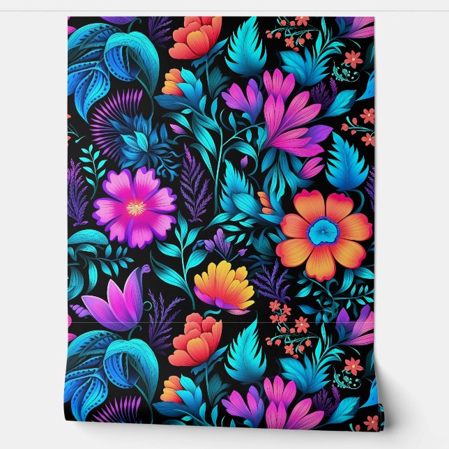 Prismatic Petalscape Botanical Wallpaper (Unrolling)