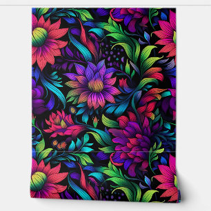 Prismatic Petalscape Botanical Wallpaper
