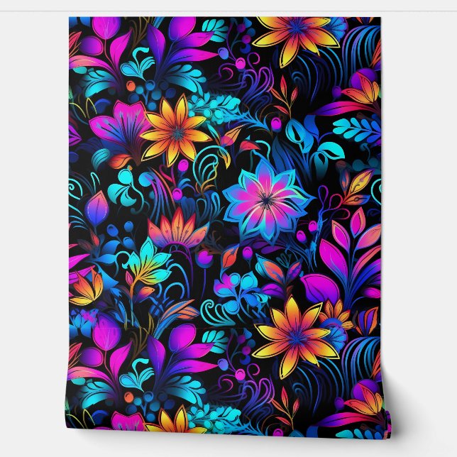 Prismatic Petalscape Botanical Wallpaper (Unrolling)