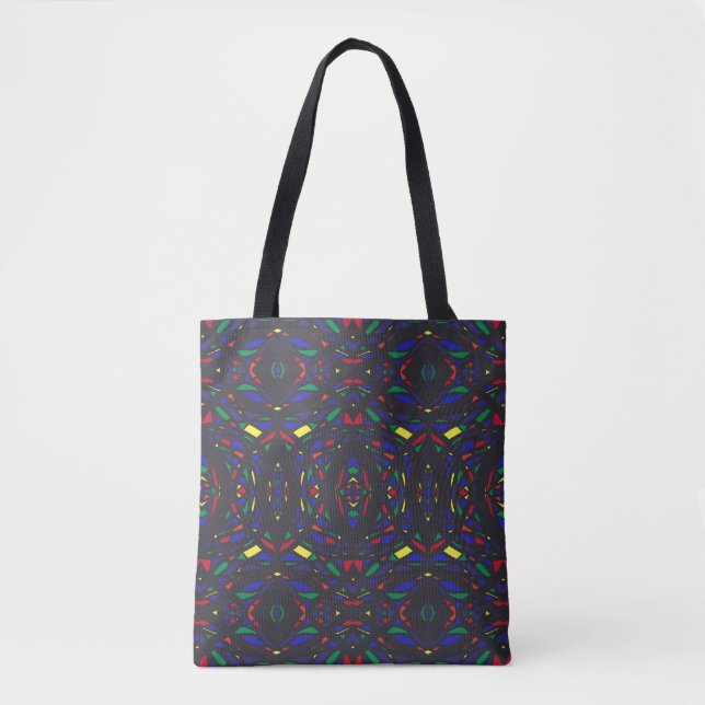 Prismatic Rainbow Abstract Acrylic Art Tote Bag (Front)
