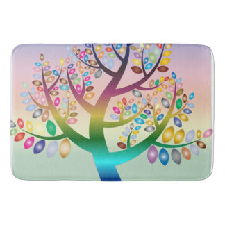 Prismatic Rainbow Tree Decorative Personalised Bath Mat