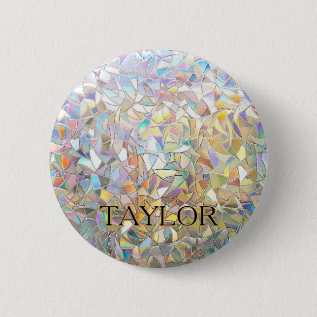 Prismatic Stained Glass Effect - Rainbow Prismatic 6 Cm Round Badge (Front)