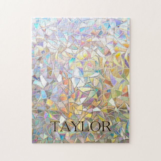 Prismatic Stained Glass Effect - Rainbow Prismatic Jigsaw Puzzle (Vertical)