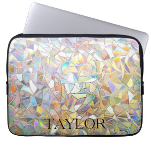 Prismatic Stained Glass Effect - Rainbow Prismatic Laptop Sleeve