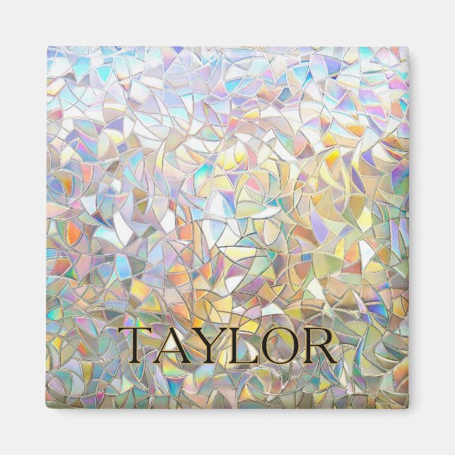 Prismatic Stained Glass Effect - Rainbow Prismatic Magnet (Front)