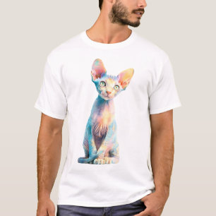 Prismatic Stylised Sphynx Cat Illustration Men T-Shirt