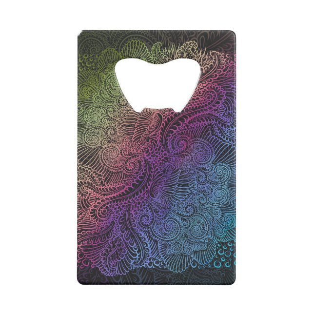 Prismatic Swirl | Rainbow Fractal Feather Art (Front)
