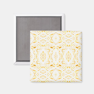 Prismatic Yellow White Abstract Acrylic Art Magnet