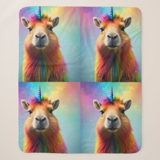 Prismhorn: The Rainbow Capybaraicorn, Sherpa Blanket (Front)