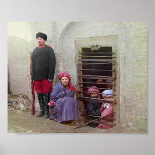 Prison and Inmates - Vintage 1912 Colour Photo Poster