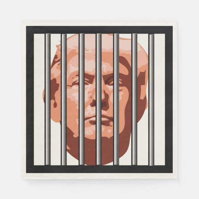 Prison Bars Trump Impeachment Party Napkin (Front)