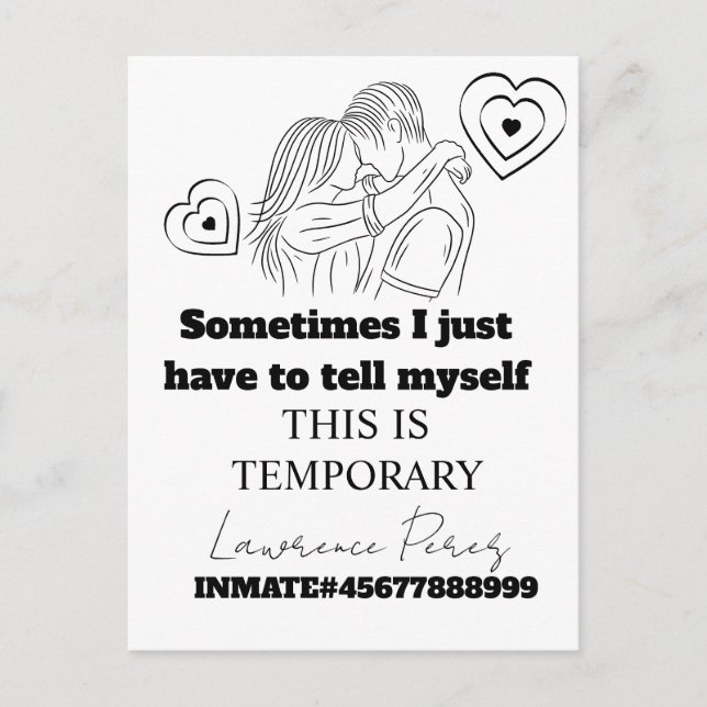 Prison Cards Long Distance Cute Couples Quotes (Front)