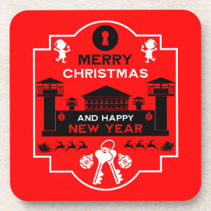 Prison Christmas Holiday Gift Coaster