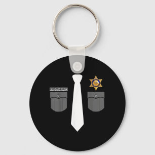 Prison Guard Police Officer Sheriff Funny Costume Key Ring