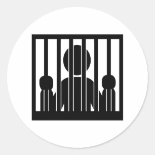 Prison jail arrest classic round sticker