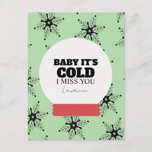 Prison Long Distance Winter Christmas Snowglobe  Postcard