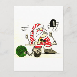 PRISON SANTA HOLIDAY POSTCARD