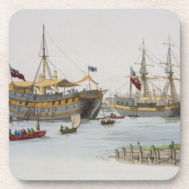 Prison Ships, from 'Costume of Great Britain', pub Coaster (Front)