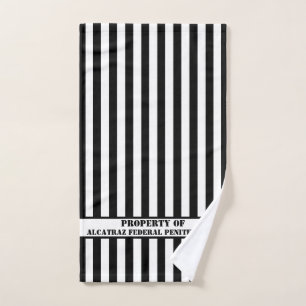 Prison Style Federal Penitentiary Personalize Hand Towel