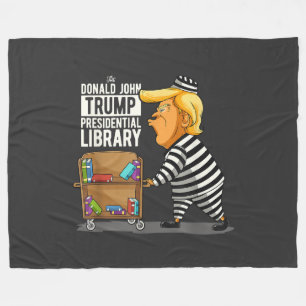 Prison Trump Presidential Library Fleece Blanket