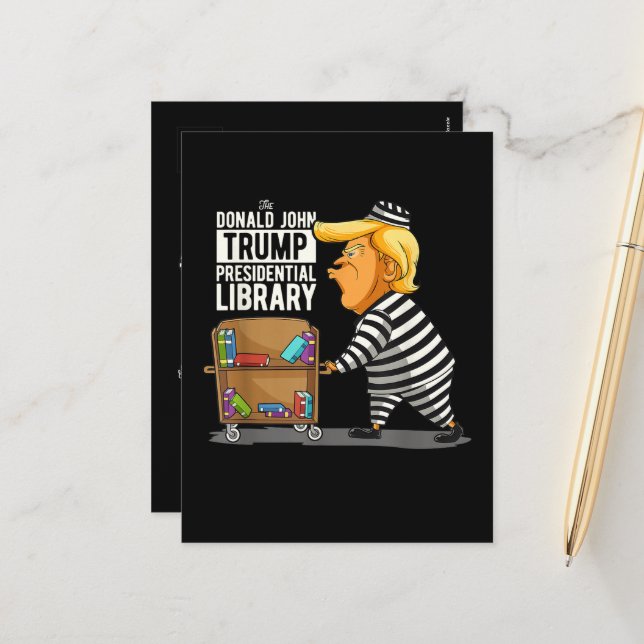 Prison Trump Presidential Library Holiday Postcard (Front/Back In Situ)