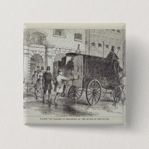 Prison Van taking up Prisoners at the House of Det 15 Cm Square Badge