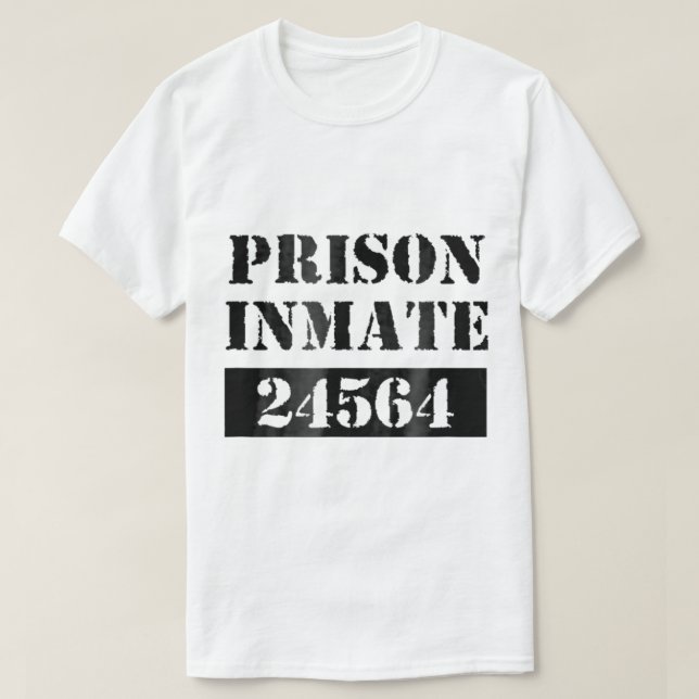 Prisoner Costume Orange Prison Uniform Halloween J T-Shirt (Design Front)