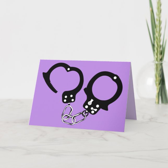 PRISONER OF LOVE HANDCUFFS GREETING CARDS (Front)