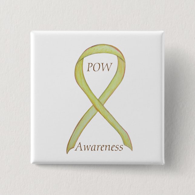 Prisoner of War (POW) Awareness Ribbon Custom Pin (Front)
